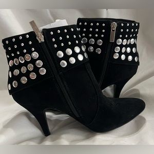 Bamboo Ankle high studded suede boots size 6.5